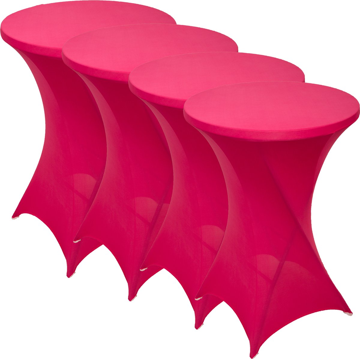 Statafelrok Roze x 4 – ∅80-85 x 110 cm – Statafelhoes Stretch 4 Stuks – Tafelhoezen voor Statafel Sta Tafel Hoes | Staantafelhoes – Geschikt voor Horeca Evenementen | Cocktailparty | Trouwerij
